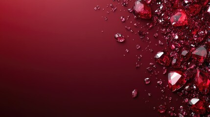 Poster - A stunning burgundy background filled with ruby gemstones, with plenty of room for adding text or branding on a luxurious canvas.