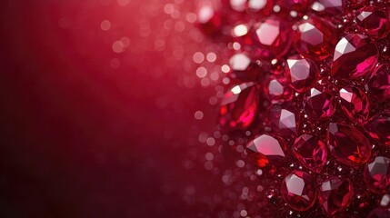 Poster - A stunning burgundy background filled with ruby gemstones, with plenty of room for adding text or branding on a luxurious canvas.