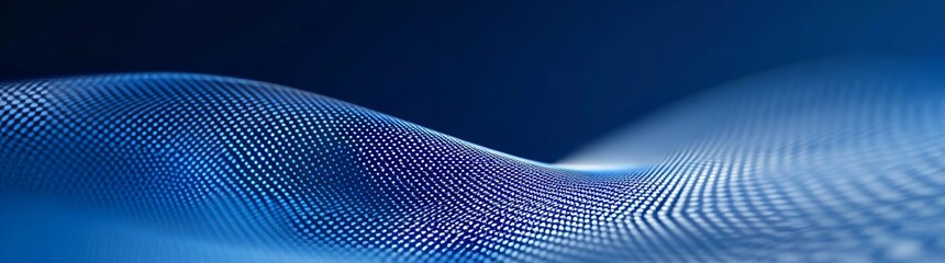 Poster - Wave of abstract particles and lines. Hexagonal shape. Comprehensive big data. Networked connections. Wide-screen illustration. Digital backdrop. 3D rendering.