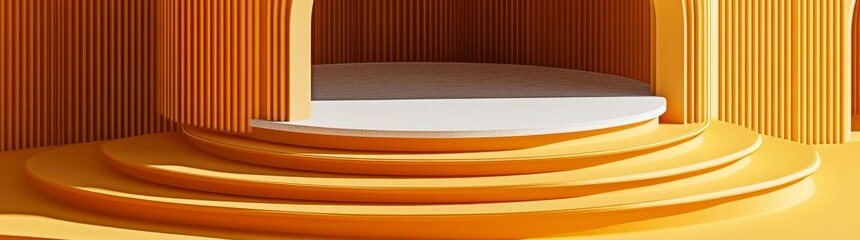 Poster - An abstract layered geometric background in orange and yellow hues, featuring a colorful grunge texture element ideal for creative design.