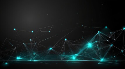 Poster - Futuristic digital lines create a technical grid, embodying a blue and green computing concept..A technical grid emerges from futuristic digital lines, reflecting the principles of blue and green