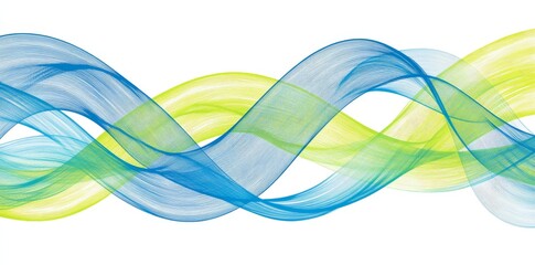 Poster - abstract digital future technology concept with a blue, smooth lines background. features wavy and c