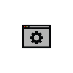 Poster - Browser Setup Flat Vector Icon on white background.