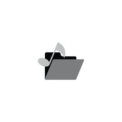 Poster - Folder icon for music Vector illustration with white background.