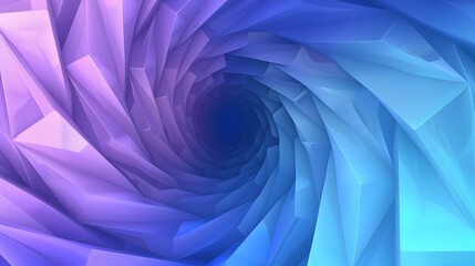 Abstract Purple and Blue Swirling Crystal Tunnel