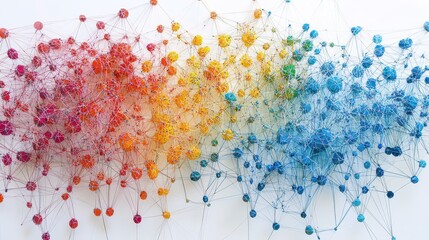 Poster - A colorful, abstract piece of art with a rainbow of colors and a lot of dots