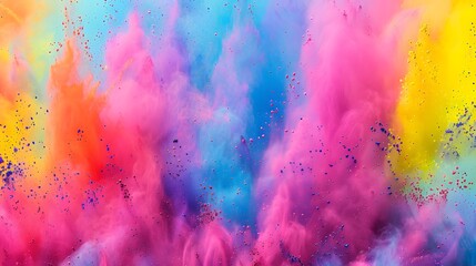 Wall Mural - vibrant exploding color powder cloud abstract art
