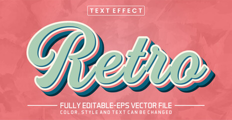 Poster - Retro font Text effect editable