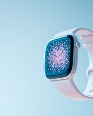 Fototapete - futuristic smartwatch displaying real-time analytics against a minimalist backdrop