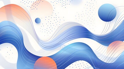 Poster - Abstract Blue Wave Design With Circles and Dots