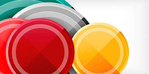Fototapete - Abstract background - multicolored circles, trendy minimal geometric design, vector illustration