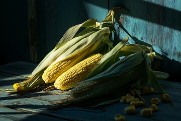 Wall Mural - Fresh Corn on the Cob - A Summer Harvest