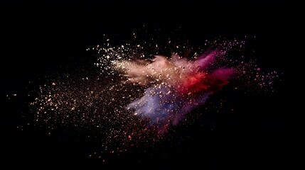 Wall Mural - colorful powder explosion against black background