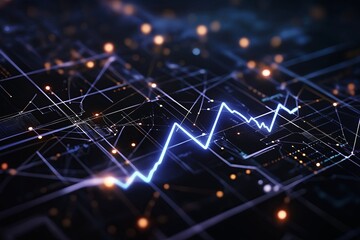 Poster - A digital heartbeat line glowing in electric blue over a minimalist black background.