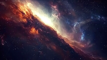 Wall Mural - Cosmic explosion of colors outer space digital art nebula wide angle galactic wonders for astronomy lovers