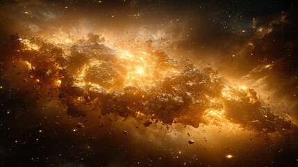 Wall Mural - Stellar explosion event outer space digital art cosmic environment high angle view universal creation concept