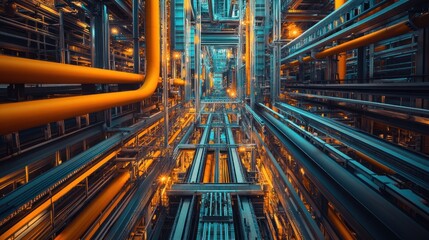 Aufkleber - Industrial Complex Intricate Network Of Pipes And Structures