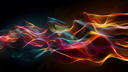 Wall Mural - abstract colorful waves flowing dynamically