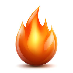 Aufkleber - Bright orange flame graphic representing fire energy and warmth for design and art purposes