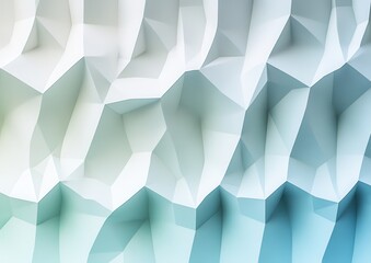 Poster - Abstract Textured Background with Dimensional Geometric Shapes in Soft Pastel Tones and a Blend of White, Blue, and Green Hues for Modern Design Projects