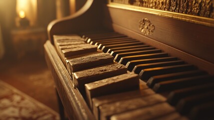 Aufkleber - Antique Harpsichord Keys Worn With Age And Time