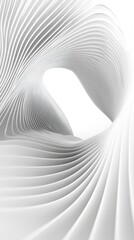 Poster - Abstract white wave-like structure creating a surreal and flowing visual effect.