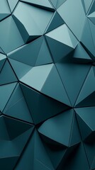 Poster - Abstract teal geometric pattern with dynamic shapes and reflections, creating a modern and sleek aesthetic.