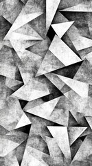 Poster - Abstract black and white geometric pattern featuring sharp triangular shapes creating a dynamic visual texture.