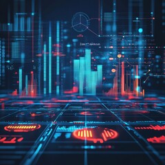 Leinwandbilder - Abstract technology background with Big data. Internet connection, abstract sense of science and technology analytics concept graphic design. Vector illustration
