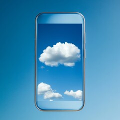 Fototapete - Businessman hold cloud icon.Cloud computing concept - connect smart phone to cloud. computing network information technologist with smart phone.Big data Concept