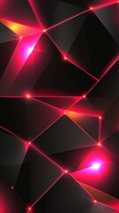 Poster - A vibrant abstract background featuring geometric shapes with glowing red accents against a dark backdrop.