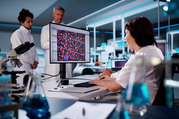Poster - Research Lab Scientist Using Computer