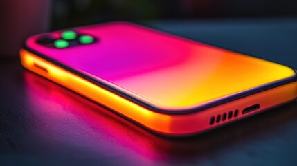 Poster - Illuminated Smartphone Displays Vibrant Gradient Colors