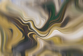 Aufkleber - Swirling abstract artwork in muted gold, beige, and dark brown tones.  The image evokes a sense of fluidity and movement, resembling liquid marble or flowing paint.