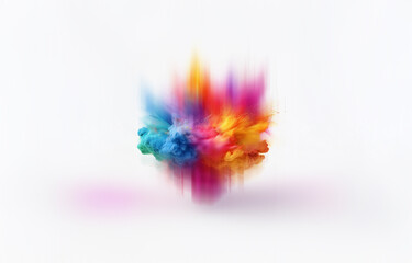 Aufkleber - A colorful cloud of paint explodes outwards on a white background.