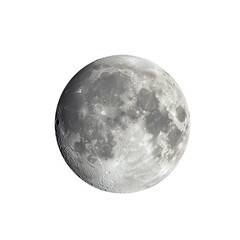 full realistic moon isolated on white & transparent a background.