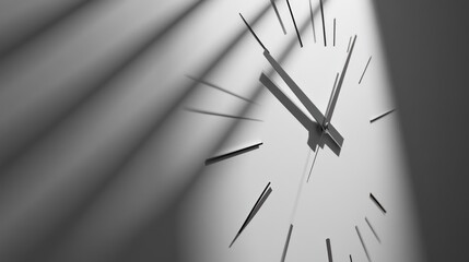 Poster - Minimalist Clock Face Shadow And Light