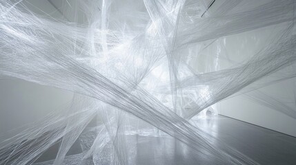 Poster - White abstract technology background featuring elegant flowing waves with a futuristic minimal design, perfect for creative architectural concepts, digital art projects, and modern innovation themes