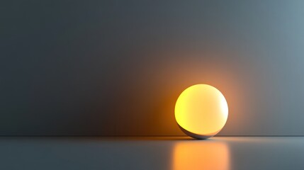 Aufkleber - Illuminated Egg Shaped Lamp On Grey Surface