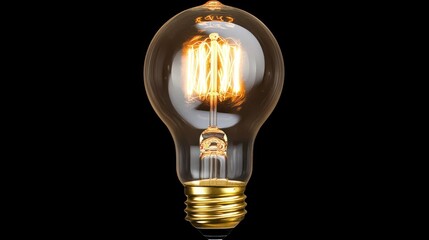 Poster - Illuminated Vintage Edison Style Light Bulb