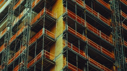 Poster - Building Under Construction Scaffolding Exterior