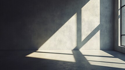 Wall Mural - Sunlight illuminating empty concrete room with window