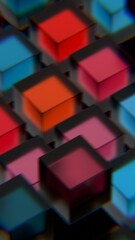 Fototapete - Abstract Colorful Cubes in a Geometric Pattern