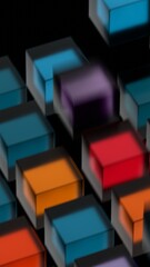 Leinwandbilder - Abstract Colorful Cubes in a Geometric Pattern