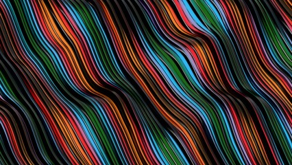 Poster - Colorful Abstract Waves with Fluid Motion in Vibrant Tones