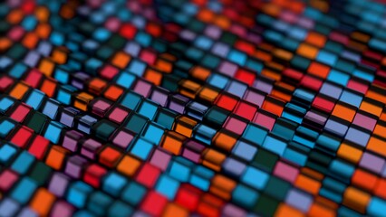 Aufkleber - a colorful background with many squares