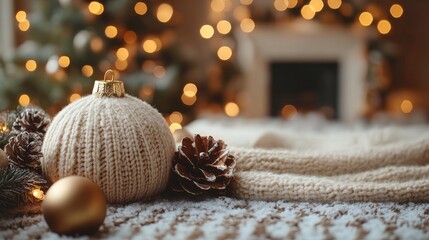 Wall Mural - blank frame amid festive decorations. suitable for holiday themed designs, christmas promotions, and