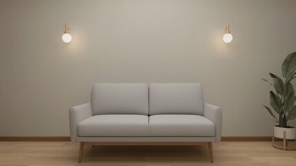 Poster - Modern minimalist sofa design contemporary living room interior style calm atmosphere