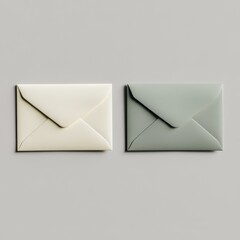 Poster -  modern two envelope on gray background. 