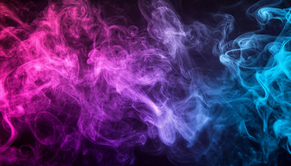 Poster - Colorful smoke swirls in vibrant shades of pink and blue